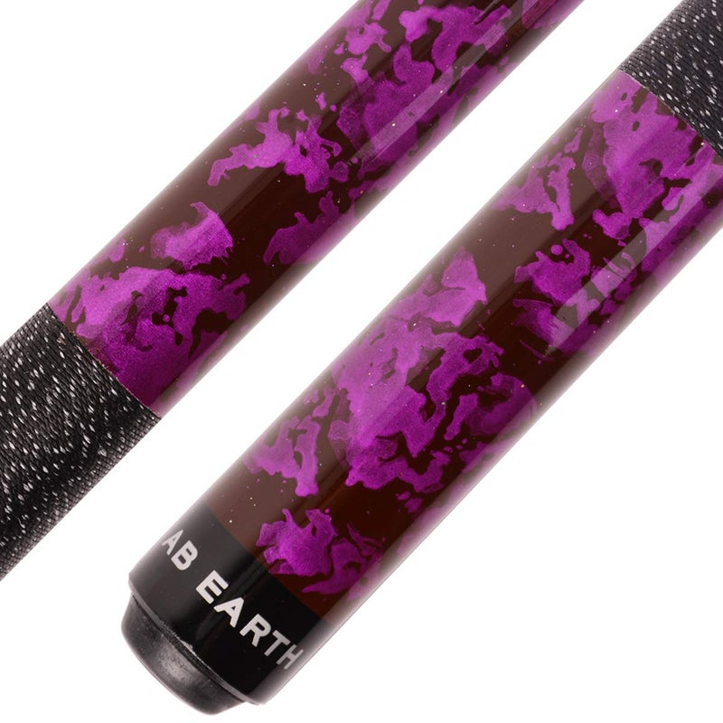 AB Earth 58 inch Hand-Painted Series 2-Piece Billiard Pool Cue Stick with Irish Linen Wrap (Purple, 19oz) - Image 1
